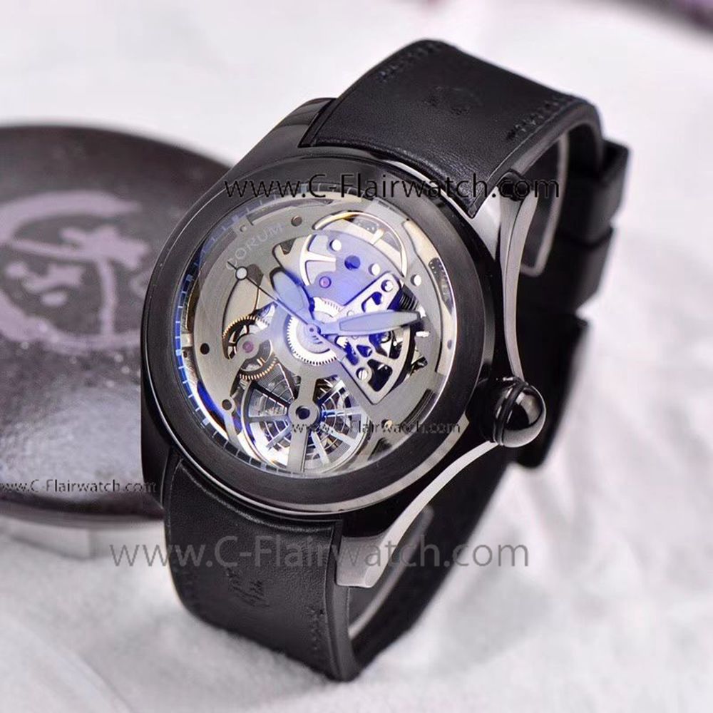 Replica Corum Skeleton Bubble All Black Watch for Sale